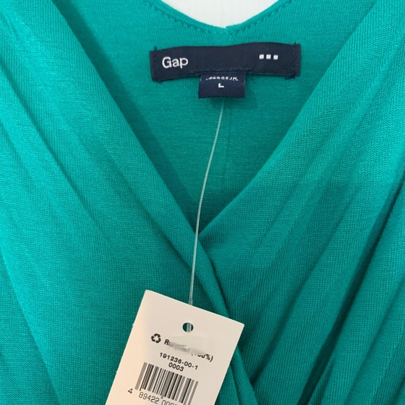 Green cotton Spring/Summer (GAP) dress size L. - Picture 2 of 3